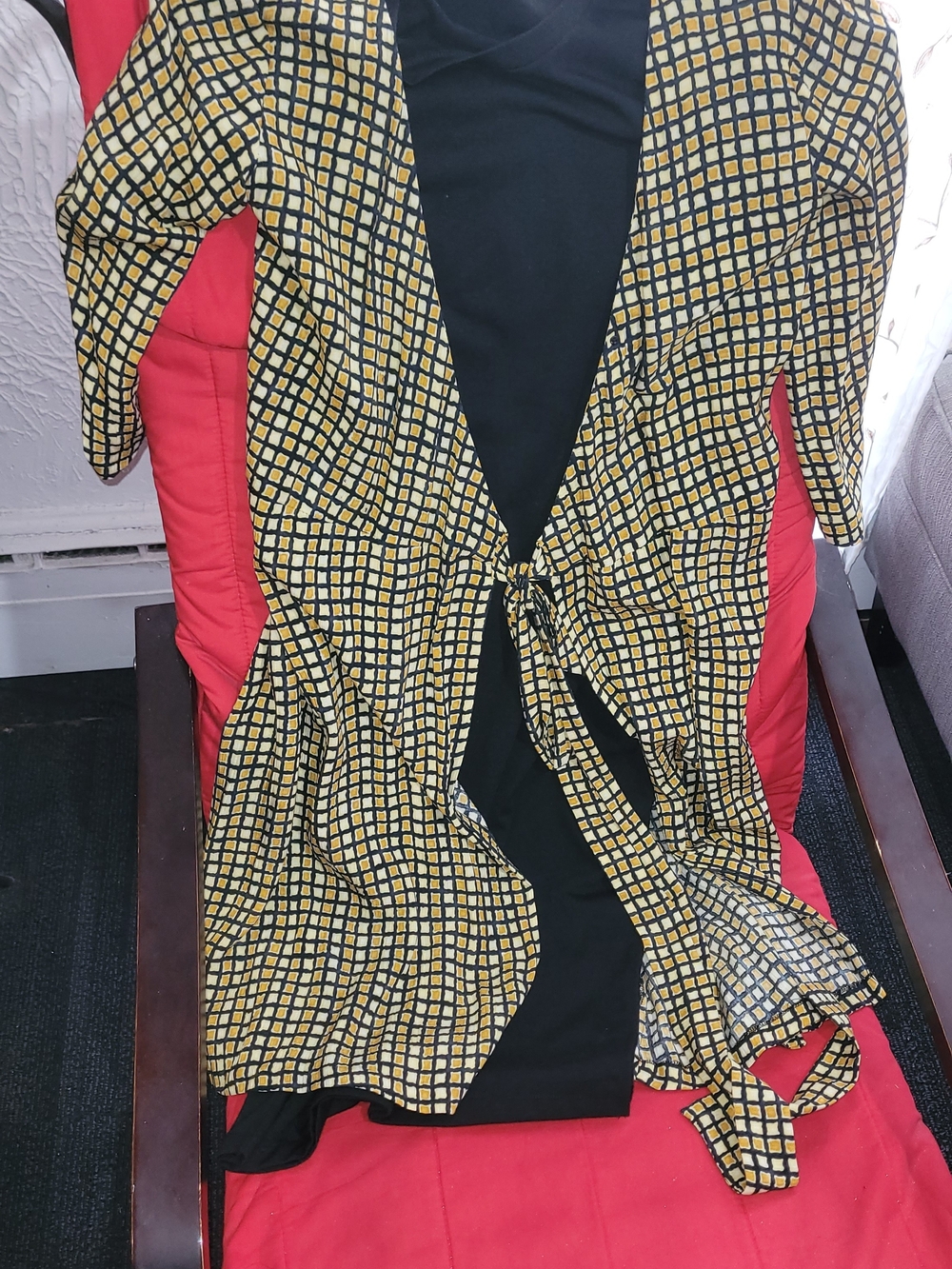 Wilfred Black Top with Yellow Patterned Trim